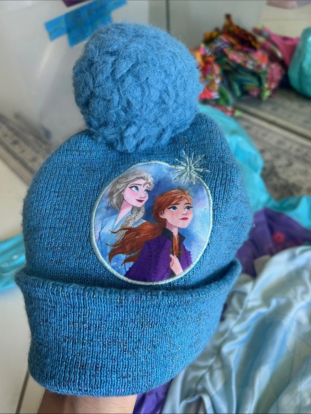 Disney Purple and Light Blue Anna & Elsa Ruffle Rain Jacket